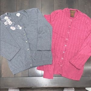 Lot 2 cardigans grey pin up style and magenta